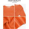 imageANRABESS Womens Crochet Cover Up Summer Long Sleeve Loose Fit Casual Sweater Tops Hollow Out Knit Swimwear 2025 Beach ShirtsOrange