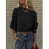 imageANRABESS Womens Cropped Sweaters Oversized Crewneck Long Batwing Sleeve Side Slit Ribbed Knit Pullover Tops 2025 Fall ClothesBlack
