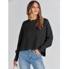 imageANRABESS Womens Cropped Sweaters Oversized Crewneck Long Batwing Sleeve Side Slit Ribbed Knit Pullover Tops 2025 Fall ClothesBlack