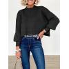 imageANRABESS Womens Cropped Sweaters Oversized Crewneck Long Batwing Sleeve Side Slit Ribbed Knit Pullover Tops 2025 Fall ClothesBlack