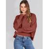 imageANRABESS Womens Cropped Sweaters Oversized Crewneck Long Batwing Sleeve Side Slit Ribbed Knit Pullover Tops 2025 Fall ClothesRust
