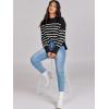 imageANRABESS Womens Cropped Sweaters Oversized Crewneck Long Batwing Sleeve Side Slit Ribbed Knit Pullover Tops 2025 Fall ClothesStripe Black White