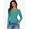 imageANRABESS Womens Cutout Tops Trendy Sexy Long Sleeve Shirts Ribbed Slim Fit Tee 2025 Fall Fashion Going Out Tshirts ClothesLake Blue
