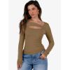 imageANRABESS Womens Cutout Tops Trendy Sexy Long Sleeve Shirts Ribbed Slim Fit Tee 2025 Fall Fashion Going Out Tshirts ClothesLight Brown