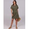imageANRABESS Womens Dresses 2025 Summer Casual Short Sleeve Crew Neck Elastic Waist Mini T Shirt Dress with PocketsArmy Green