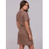 imageANRABESS Womens Dresses 2025 Summer Casual Short Sleeve Crew Neck Elastic Waist Mini T Shirt Dress with PocketsBrown