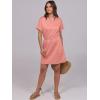 imageANRABESS Womens Dresses 2025 Summer Casual Short Sleeve Crew Neck Elastic Waist Mini T Shirt Dress with PocketsCoral