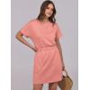 imageANRABESS Womens Dresses 2025 Summer Casual Short Sleeve Crew Neck Elastic Waist Mini T Shirt Dress with PocketsCoral