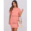 imageANRABESS Womens Dresses 2025 Summer Casual Short Sleeve Crew Neck Elastic Waist Mini T Shirt Dress with PocketsCoral