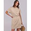imageANRABESS Womens Dresses 2025 Summer Casual Short Sleeve Crew Neck Elastic Waist Mini T Shirt Dress with PocketsKhaki