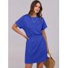 imageANRABESS Womens Dresses 2025 Summer Casual Short Sleeve Crew Neck Elastic Waist Mini T Shirt Dress with PocketsRoyal Blue