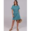 imageANRABESS Womens Dresses 2025 Summer Casual Short Sleeve Crew Neck Elastic Waist Mini T Shirt Dress with PocketsTeal