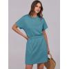 imageANRABESS Womens Dresses 2025 Summer Casual Short Sleeve Crew Neck Elastic Waist Mini T Shirt Dress with PocketsTeal