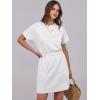 imageANRABESS Womens Dresses 2025 Summer Casual Short Sleeve Crew Neck Elastic Waist Mini T Shirt Dress with PocketsWhite