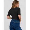 imageANRABESS Womens Half Sleeve Crewneck Tops Ribbed Knit Slim Fit Shirts Basic Tee 2025 Spring Summer Dressy Casual TShirtsBlack