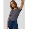 imageANRABESS Womens Half Sleeve Crewneck Tops Ribbed Knit Slim Fit Shirts Basic Tee 2025 Spring Summer Dressy Casual TShirtsDeep Grey