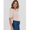 imageANRABESS Womens Half Sleeve Crewneck Tops Ribbed Knit Slim Fit Shirts Basic Tee 2025 Spring Summer Dressy Casual TShirtsLight Apricot
