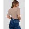 imageANRABESS Womens Half Sleeve Crewneck Tops Ribbed Knit Slim Fit Shirts Basic Tee 2025 Spring Summer Dressy Casual TShirtsLight Khaki