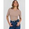 imageANRABESS Womens Half Sleeve Crewneck Tops Ribbed Knit Slim Fit Shirts Basic Tee 2025 Spring Summer Dressy Casual TShirtsLight Khaki