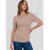 imageANRABESS Womens Half Sleeve Crewneck Tops Ribbed Knit Slim Fit Shirts Basic Tee 2025 Spring Summer Dressy Casual TShirtsLight Khaki