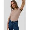 imageANRABESS Womens Half Sleeve Crewneck Tops Ribbed Knit Slim Fit Shirts Basic Tee 2025 Spring Summer Dressy Casual TShirtsLight Khaki