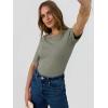 imageANRABESS Womens Half Sleeve Crewneck Tops Ribbed Knit Slim Fit Shirts Basic Tee 2025 Spring Summer Dressy Casual TShirtsSage Green