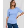 imageANRABESS Womens Half Sleeve Crewneck Tops Ribbed Knit Slim Fit Shirts Basic Tee 2025 Spring Summer Dressy Casual TShirtsSky Blue