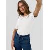 imageANRABESS Womens Half Sleeve Crewneck Tops Ribbed Knit Slim Fit Shirts Basic Tee 2025 Spring Summer Dressy Casual TShirtsWhite