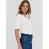 imageANRABESS Womens Half Sleeve Crewneck Tops Ribbed Knit Slim Fit Shirts Basic Tee 2025 Spring Summer Dressy Casual TShirtsWhite