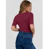 imageANRABESS Womens Half Sleeve Crewneck Tops Ribbed Knit Slim Fit Shirts Basic Tee 2025 Spring Summer Dressy Casual TShirtsWine Red