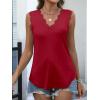 imageANRABESS Womens Lace Trim Tank Tops V Neck Sleeveless Shirts 2025 Summer Casual Trendy Dressy Cami TopRed