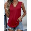 imageANRABESS Womens Lace Trim Tank Tops V Neck Sleeveless Shirts 2025 Summer Casual Trendy Dressy Cami TopRed