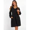 imageANRABESS Womens Long Lantern Sleeve Ribbed Knit Dresses V Neck Casual 2025 Fall Winter Flowy Swing Tunic Sweater Short DressBlack