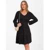 imageANRABESS Womens Long Lantern Sleeve Ribbed Knit Dresses V Neck Casual 2025 Fall Winter Flowy Swing Tunic Sweater Short DressBlack