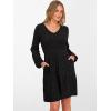 imageANRABESS Womens Long Lantern Sleeve Ribbed Knit Dresses V Neck Casual 2025 Fall Winter Flowy Swing Tunic Sweater Short DressBlack