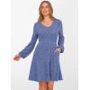 imageANRABESS Womens Long Lantern Sleeve Ribbed Knit Dresses V Neck Casual 2025 Fall Winter Flowy Swing Tunic Sweater Short DressBlue