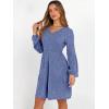 imageANRABESS Womens Long Lantern Sleeve Ribbed Knit Dresses V Neck Casual 2025 Fall Winter Flowy Swing Tunic Sweater Short DressBlue