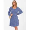 imageANRABESS Womens Long Lantern Sleeve Ribbed Knit Dresses V Neck Casual 2025 Fall Winter Flowy Swing Tunic Sweater Short DressBlue