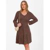 imageANRABESS Womens Long Lantern Sleeve Ribbed Knit Dresses V Neck Casual 2025 Fall Winter Flowy Swing Tunic Sweater Short DressBrown