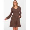 imageANRABESS Womens Long Lantern Sleeve Ribbed Knit Dresses V Neck Casual 2025 Fall Winter Flowy Swing Tunic Sweater Short DressBrown