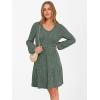 imageANRABESS Womens Long Lantern Sleeve Ribbed Knit Dresses V Neck Casual 2025 Fall Winter Flowy Swing Tunic Sweater Short DressGreen