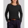 imageANRABESS Womens Long Sleeve Cable Knit Sweater Jumper Crewneck Pullover Soft Dressy Casual Tops Cute 2025 Fall Trendy OutfitsBlack