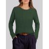 imageANRABESS Womens Long Sleeve Cable Knit Sweater Jumper Crewneck Pullover Soft Dressy Casual Tops Cute 2025 Fall Trendy OutfitsDeep Green