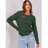 imageANRABESS Womens Long Sleeve Cable Knit Sweater Jumper Crewneck Pullover Soft Dressy Casual Tops Cute 2025 Fall Trendy OutfitsDeep Green