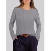 imageANRABESS Womens Long Sleeve Cable Knit Sweater Jumper Crewneck Pullover Soft Dressy Casual Tops Cute 2025 Fall Trendy OutfitsGrey