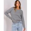 imageANRABESS Womens Long Sleeve Cable Knit Sweater Jumper Crewneck Pullover Soft Dressy Casual Tops Cute 2025 Fall Trendy OutfitsGrey