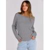 imageANRABESS Womens Long Sleeve Cable Knit Sweater Jumper Crewneck Pullover Soft Dressy Casual Tops Cute 2025 Fall Trendy OutfitsGrey