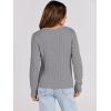 imageANRABESS Womens Long Sleeve Cable Knit Sweater Jumper Crewneck Pullover Soft Dressy Casual Tops Cute 2025 Fall Trendy OutfitsGrey