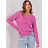 imageANRABESS Womens Long Sleeve Cable Knit Sweater Jumper Crewneck Pullover Soft Dressy Casual Tops Cute 2025 Fall Trendy OutfitsHot Pink