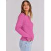 imageANRABESS Womens Long Sleeve Cable Knit Sweater Jumper Crewneck Pullover Soft Dressy Casual Tops Cute 2025 Fall Trendy OutfitsHot Pink